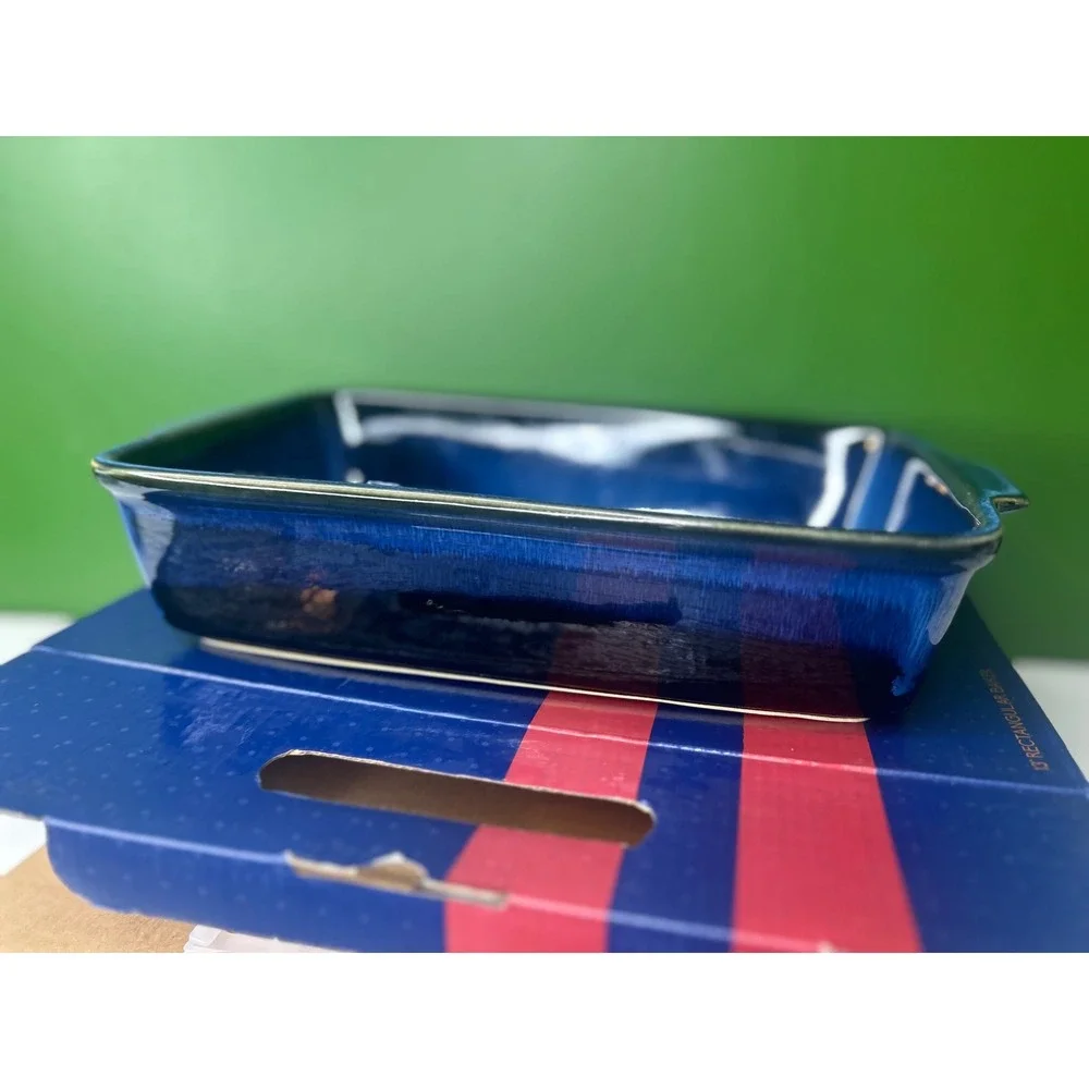 Basque Andalusian Blue Stoneware 13 Inch Rectangular Baker Casserole Dish AB002